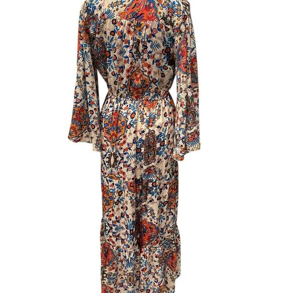 BOEMO Anthropologie Boho Kafta Floral Multicolor Maxi Dress Size:M - Picture 6 of 10